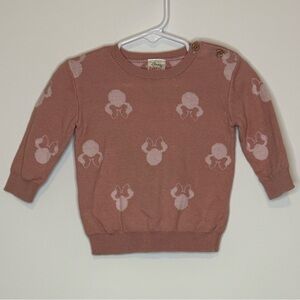 Disney Baby Minnie Mouse Knit Pullover Sweater - Mauve/Dusty Pink